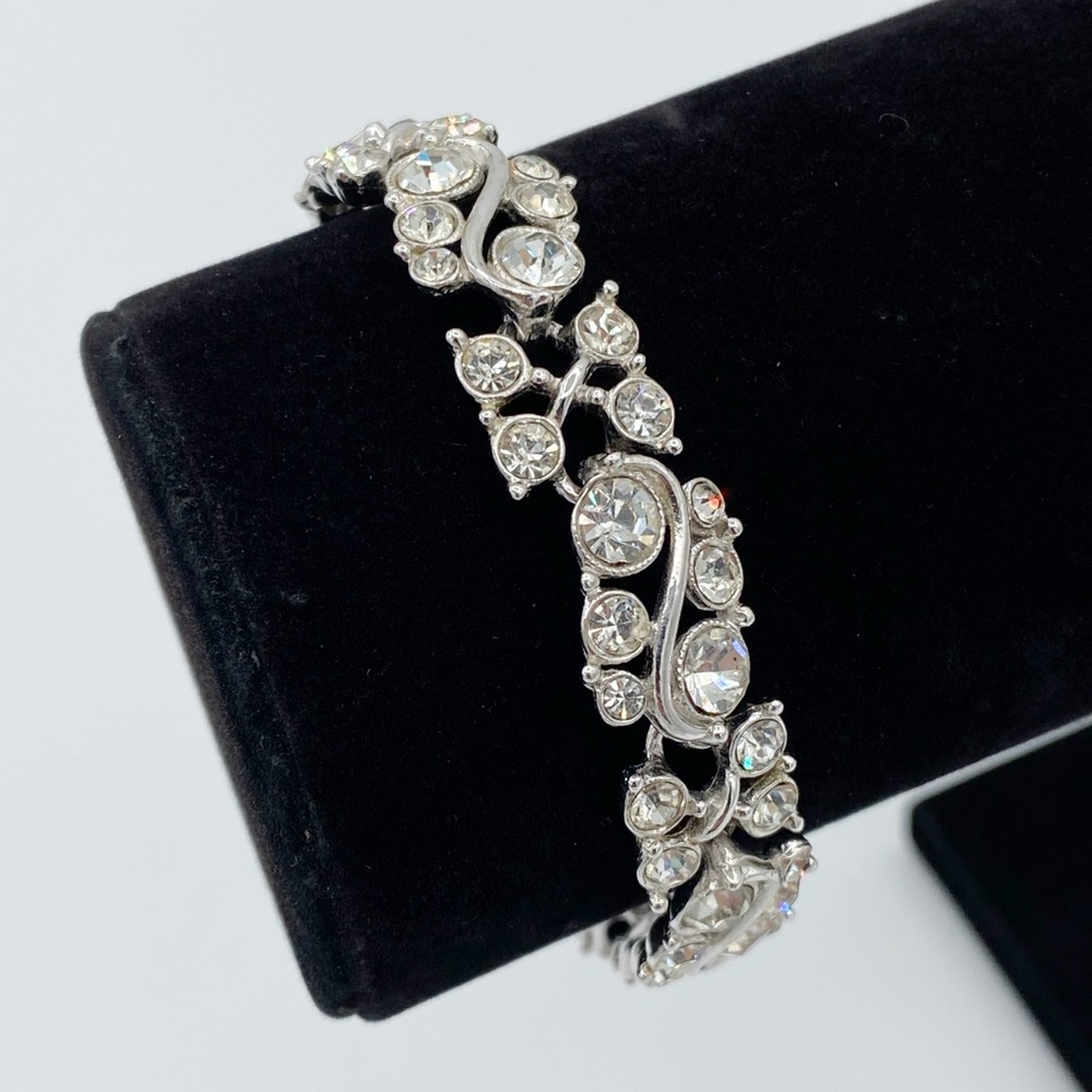 Vintage Signed ORA Rhinestone Link Bracelet